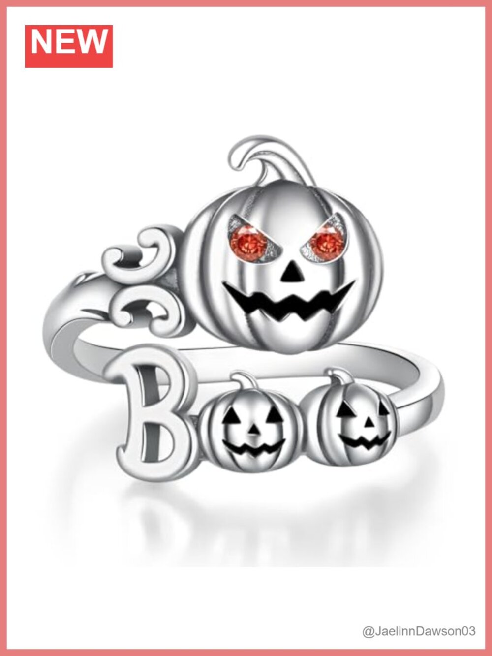 925 Sterling Silver Adjustable Pumpkin Ring Halloween Gift for Women